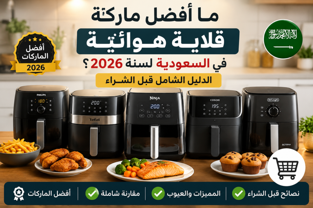 ما أفضل ماركة قلاية هوائية في السعودية لسنة 2026؟ الدليل الشامل قبل الشراء أفضل ماركة قلاية هوائية في السعودية