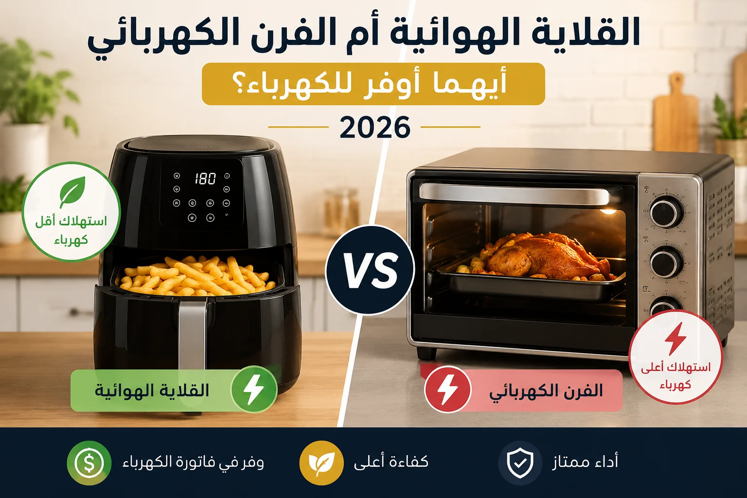 القلاية الهوائية أم الفرن الكهربائي:أيهما أوفر للكهرباء؟