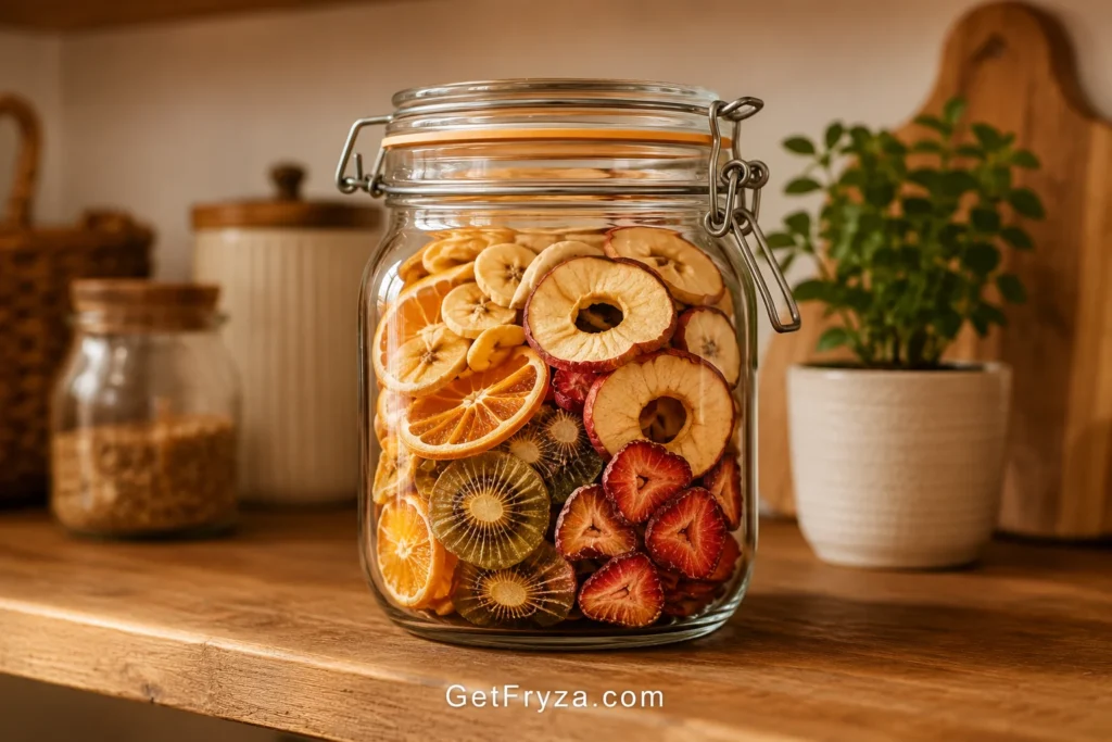 طريقة حفظ الفواكه المجففة في وعاء محكم الإغلاق