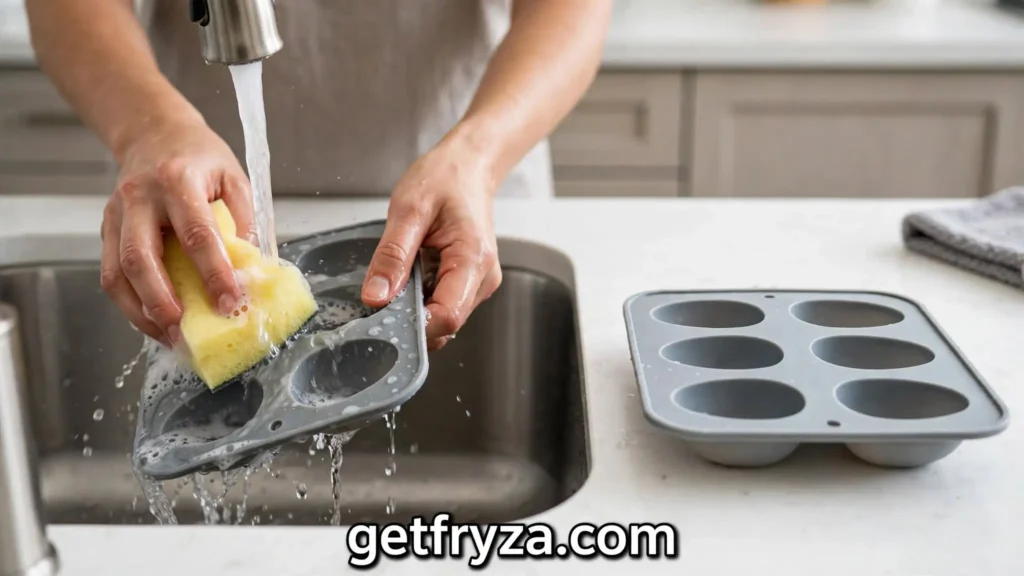 تنظيف قالب البيض السيليكون بعد الاستخدام